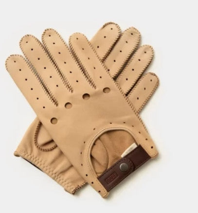 Cafe Triton Driving Gloves Suede Brown Nubuck