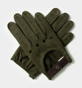 Cafe Triton Driving Gloves Suede Green Nobuck