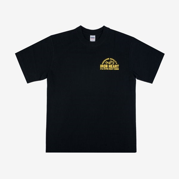 Iron Heart IHPT-2304-BLK 7.5oz Printed Loopwheel Crew Neck T-Shirt