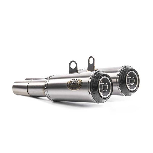 Zard Slip-On Stainless Steel + Carbon End Cap - Speed Twin 1200/Thruxton R/RS