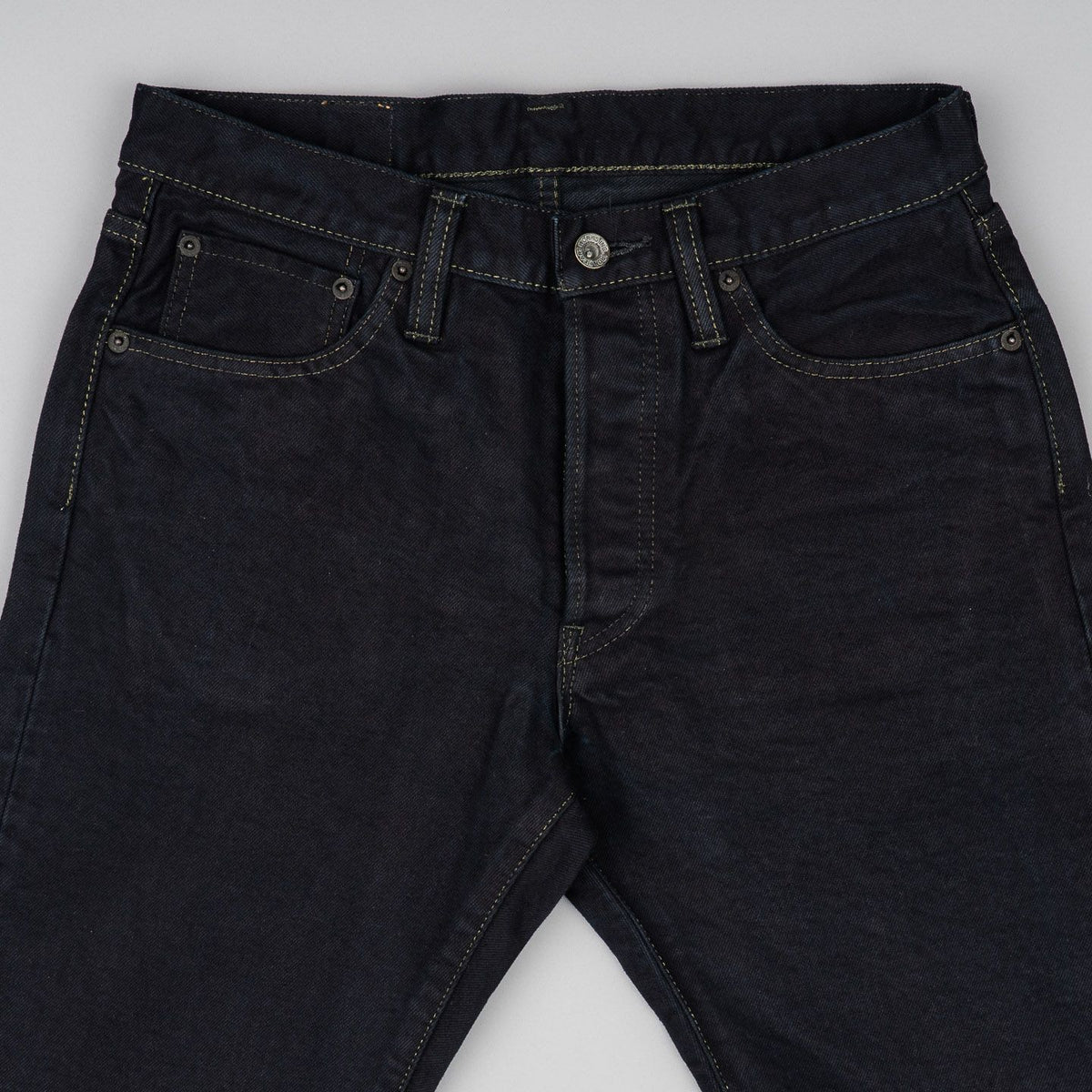 Iron Heart IH-634S-142OD 14oz Selvedge Denim Straight Cut Jeans - Indigo Overdyed Black
