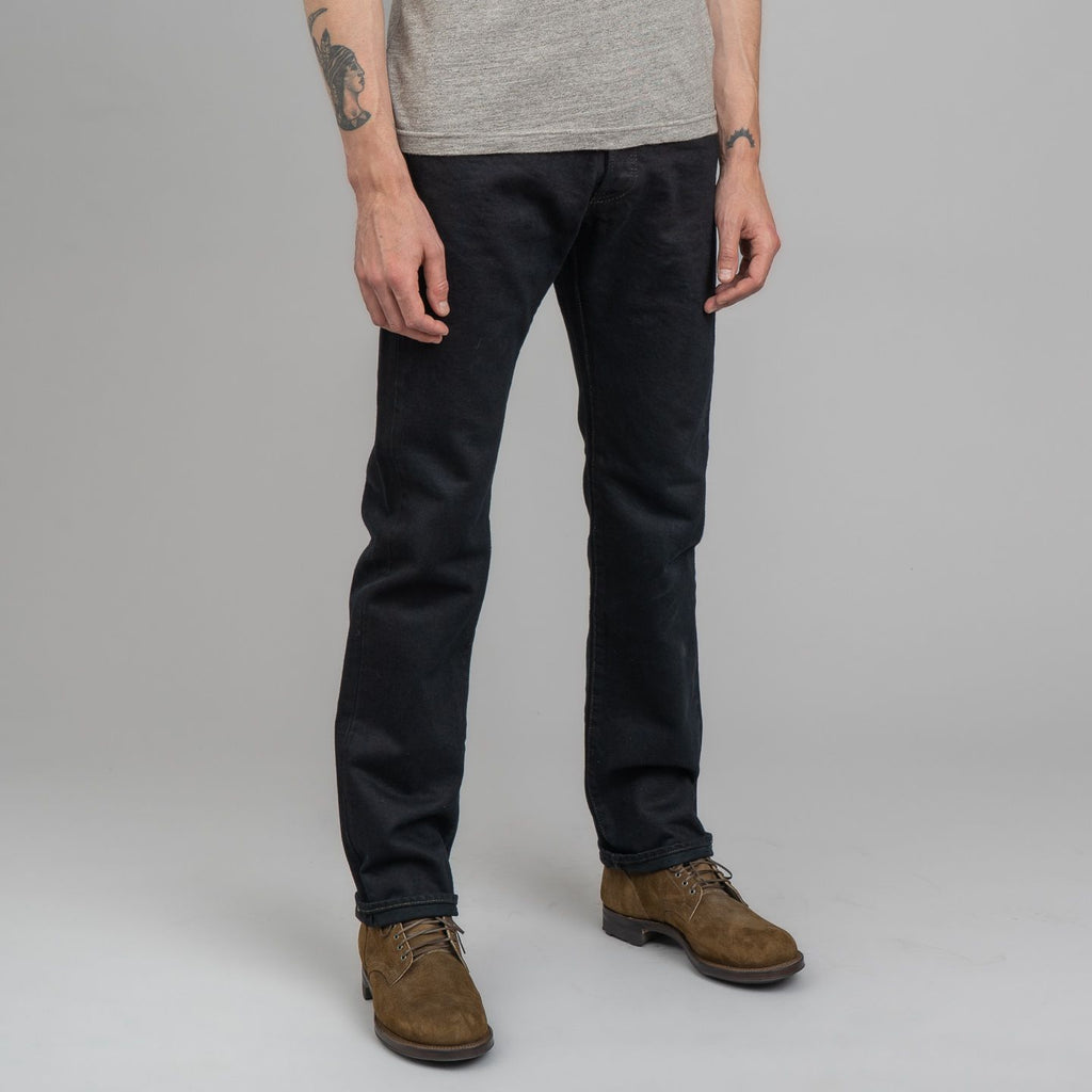Iron Heart IH-634S-142OD 14oz Selvedge Denim Straight Cut Jeans - Indigo Overdyed Black