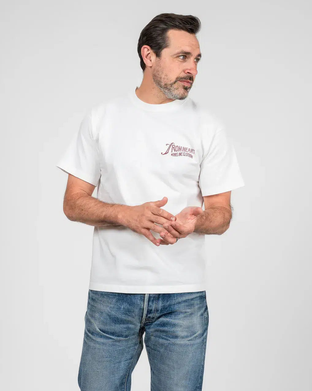 Iron Heart IHT-2501 7.5oz Printed Loopwheel Crew Neck T-Shirt