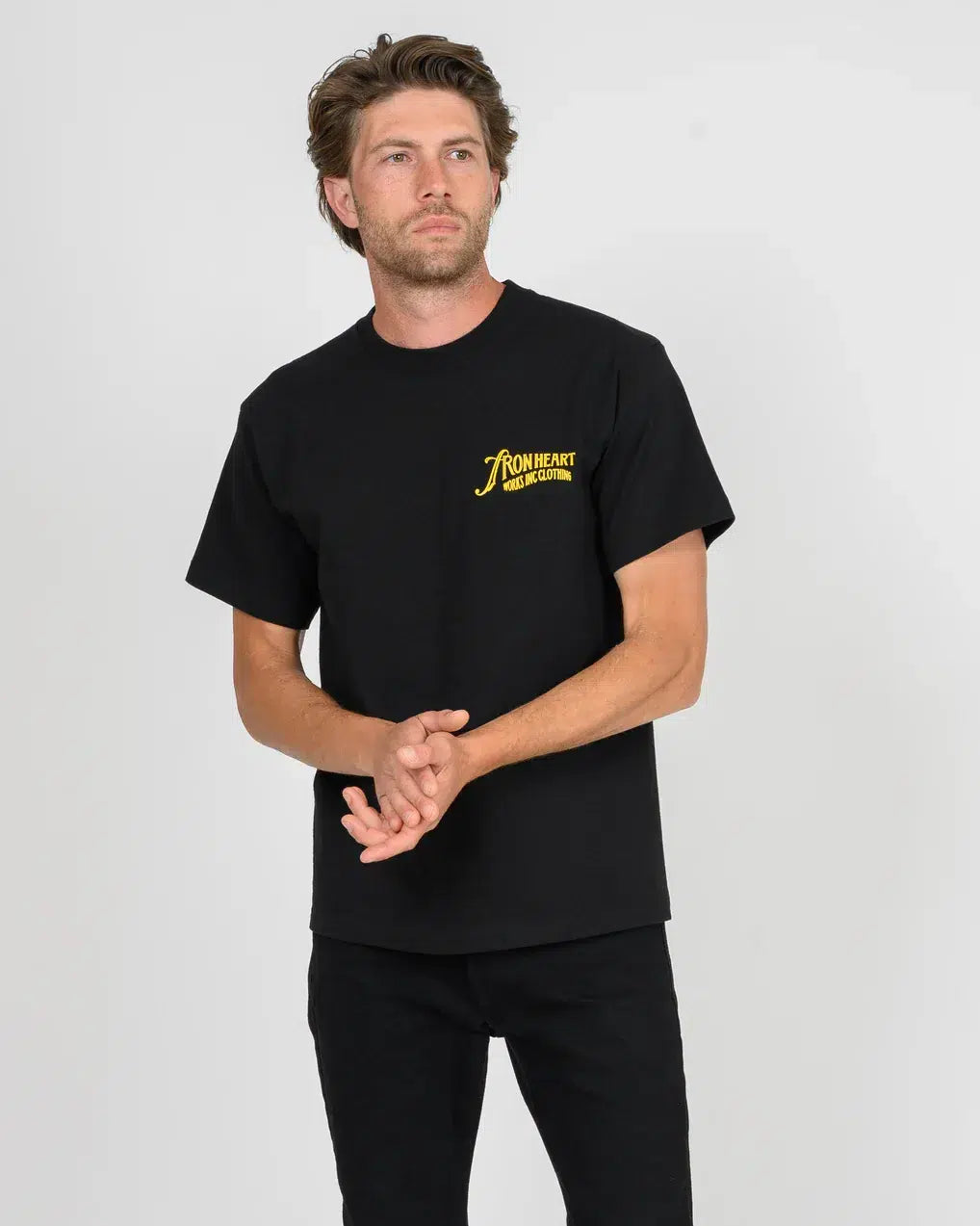 Iron Heart IHT-2501 7.5oz Printed Loopwheel Crew Neck T-Shirt