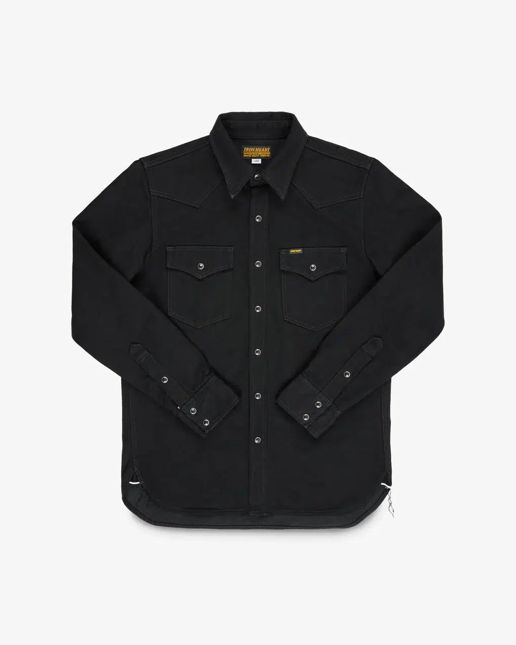 Iron Heart IHSH-295-BB 14oz Selvedge Denim Western Shirt Black/Black