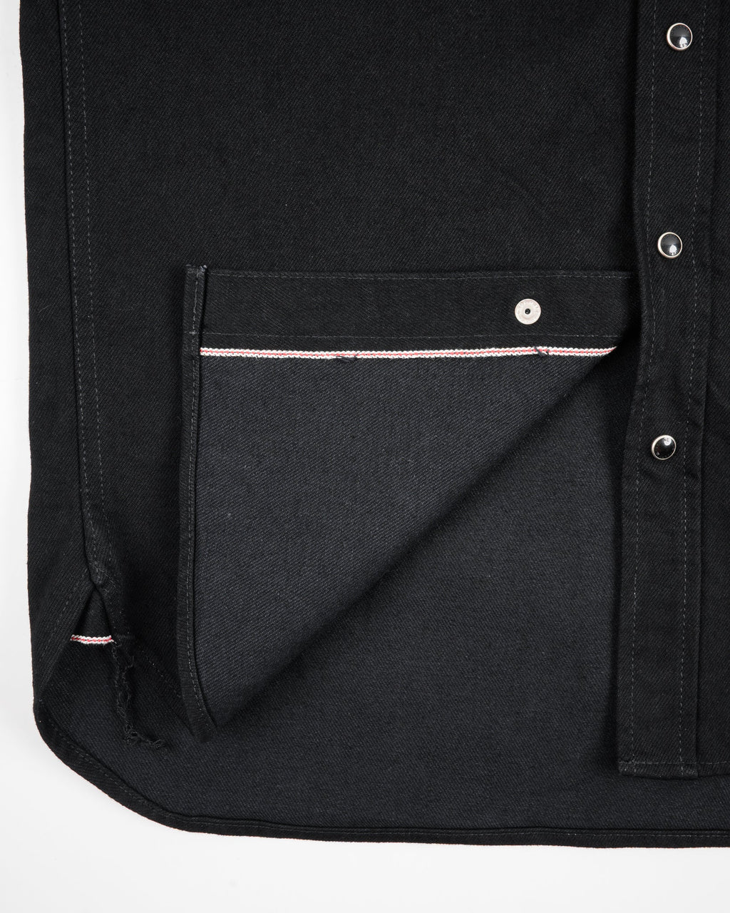 Iron Heart IHSH-295-BB 14oz Selvedge Denim Western Shirt Black/Black