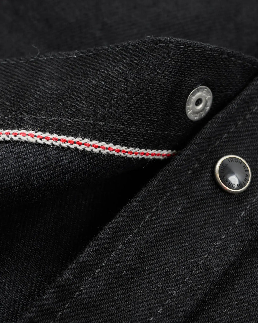 Iron Heart IHSH-295-BB 14oz Selvedge Denim Western Shirt Black/Black