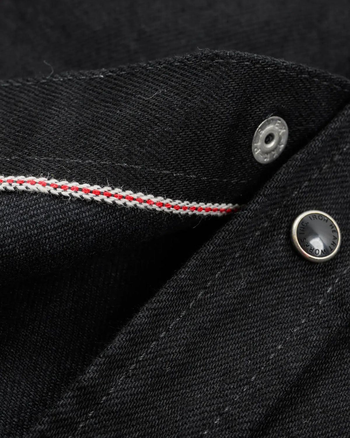Iron Heart IHSH-295-BB 14oz Selvedge Denim Western Shirt Black/Black