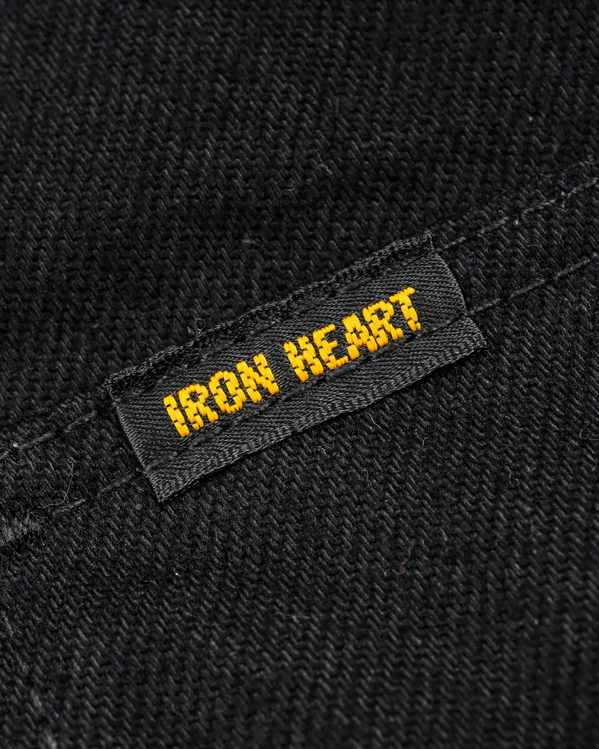 Iron Heart IHSH-295-BB 14oz Selvedge Denim Western Shirt Black/Black