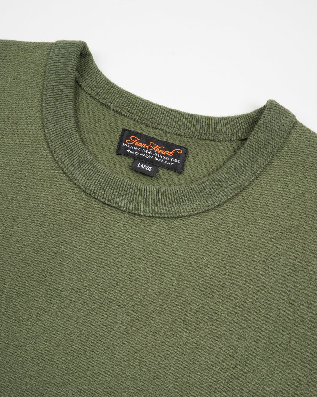 Iron Heart IHT-1600-OLV 11oz Crew Neck Short Sleeved T-Shirt