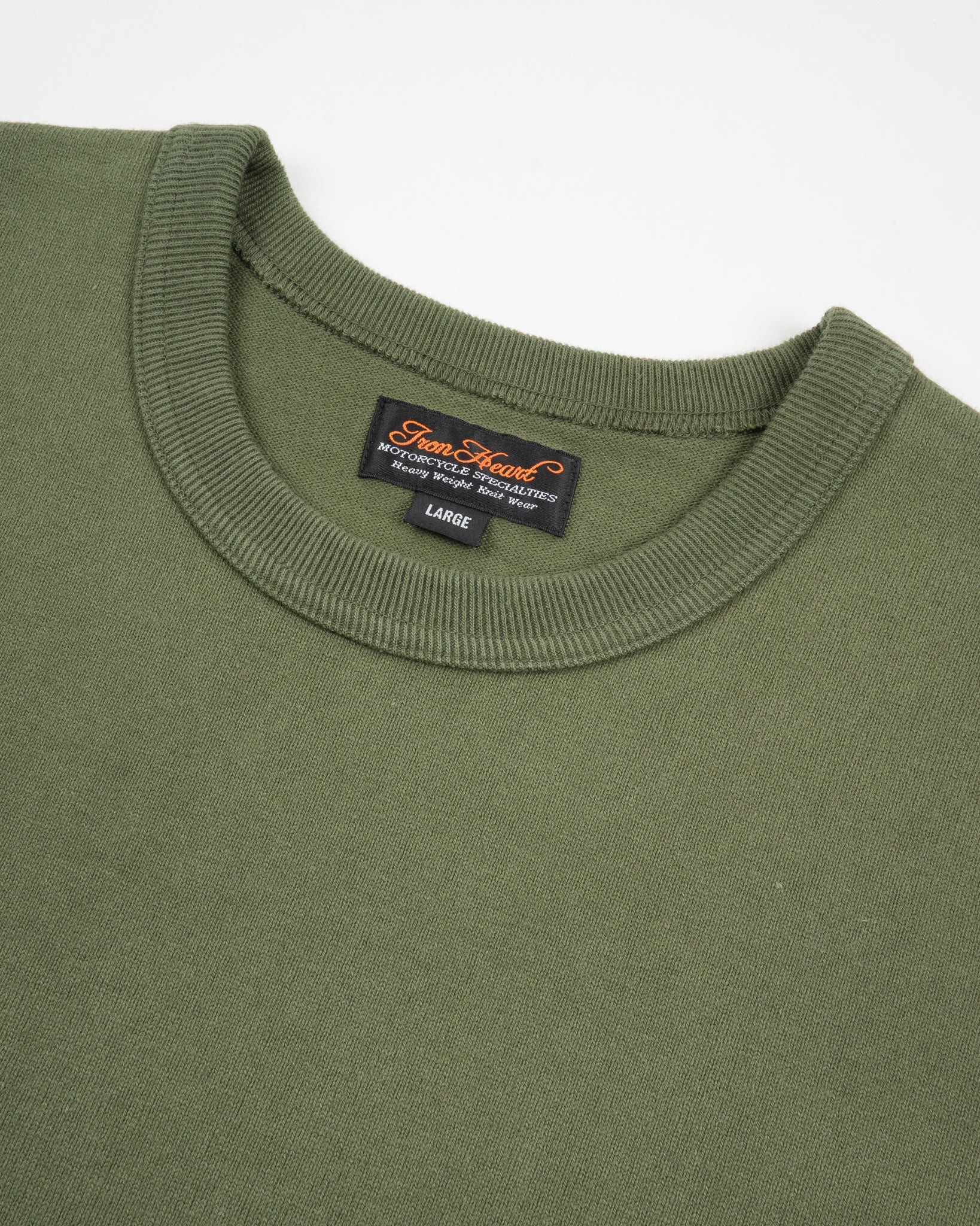 Iron Heart IHT-1600-OLV 11oz Crew Neck Short Sleeved T-Shirt
