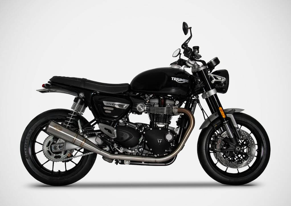 Pô Zard Slip-On Inox + Carbon End Cap - Speed Twin 1200/Thruxton R/RS