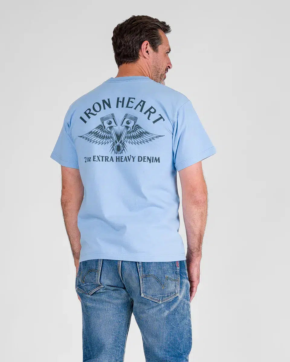 Iron Heart IHT-2502 7.5oz Printed Loopwheel Crew Neck T-Shirt