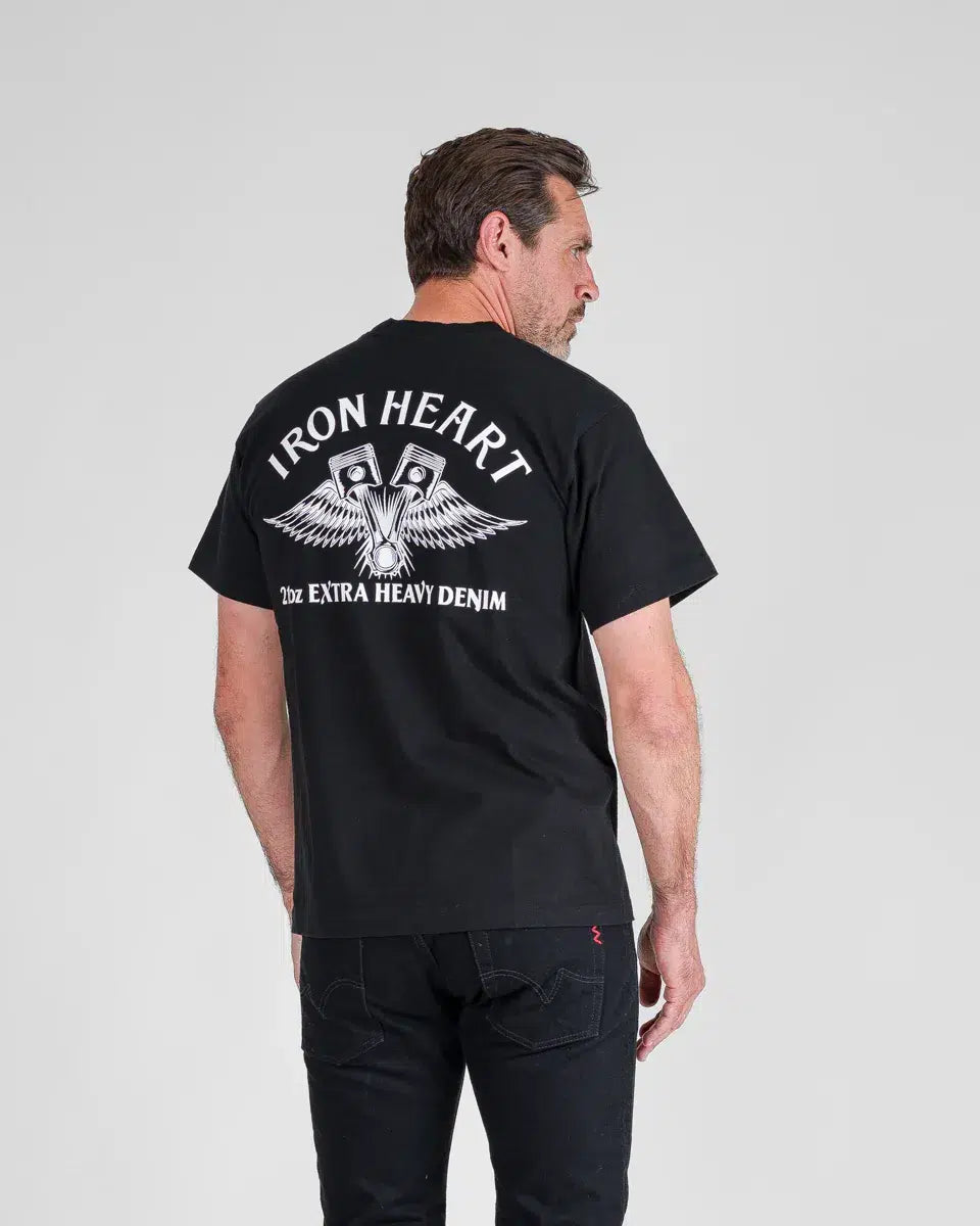Iron Heart IHT-2502 7.5oz Printed Loopwheel Crew Neck T-Shirt