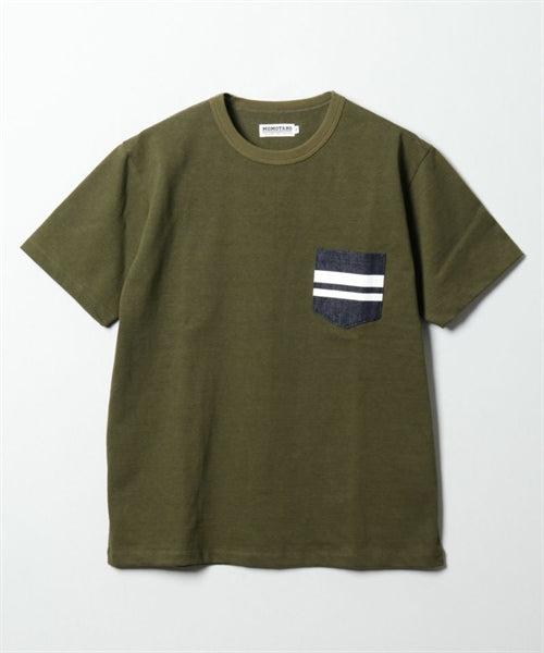 Momotaro MT003 GTB denim pocket T-shirt