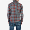 Iron Heart IHSH-369-GRY 12oz Slubby Heavy Flannel Herringbone Check Western Shirt - Grey