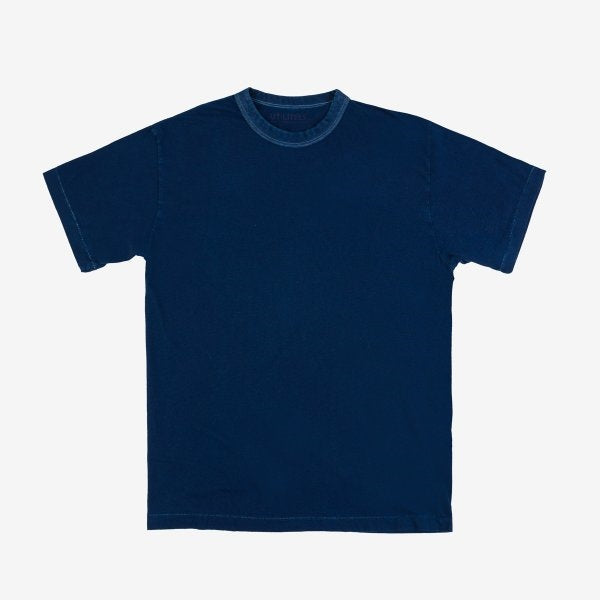Iron Heart UTIL-PIND 5.5oz Loopwheel Crew Neck T-Shirt - Pure Indigo