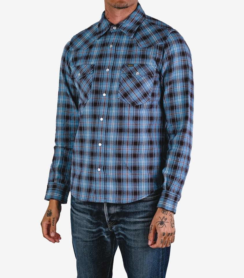 Iron Heart IHSH-333-WESTERN (FW22) Ultra Heavy Flannel Blanket Check Western Shirt