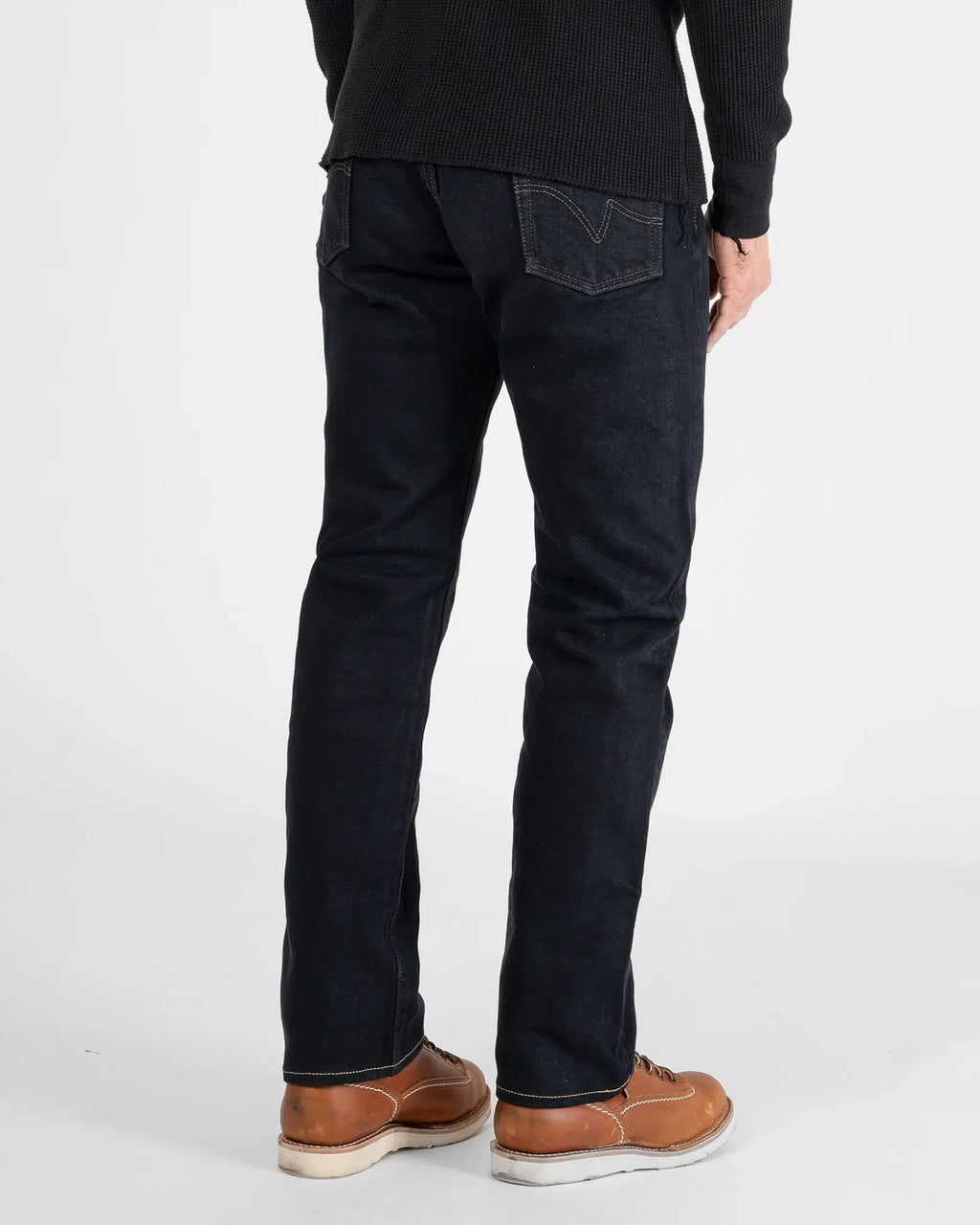 Iron Heart IH-888S-21od 21oz Selvedge Denim Medium/High Rise Tapered Cut Jeans - Indigo Overdyed Black