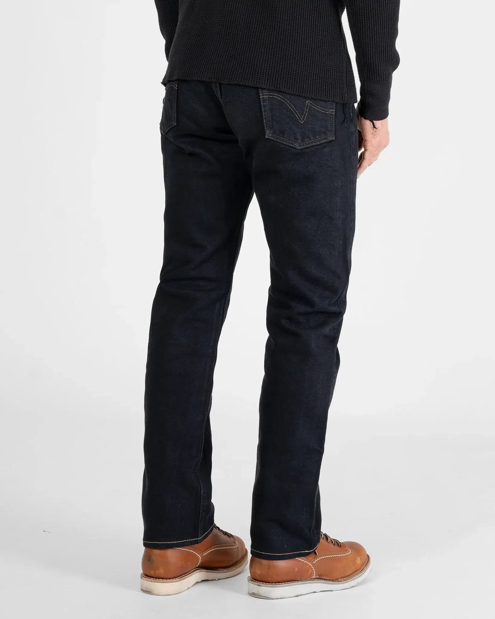Iron Heart IH-888S-21od 21oz Selvedge Denim Medium/High Rise Tapered Cut Jeans - Indigo Overdyed Black