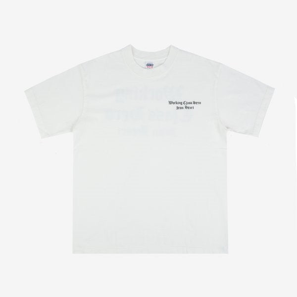 Iron Heart IHPT-2303-WHT 7.5oz Printed Loopwheel Crew Neck T-Shirt
