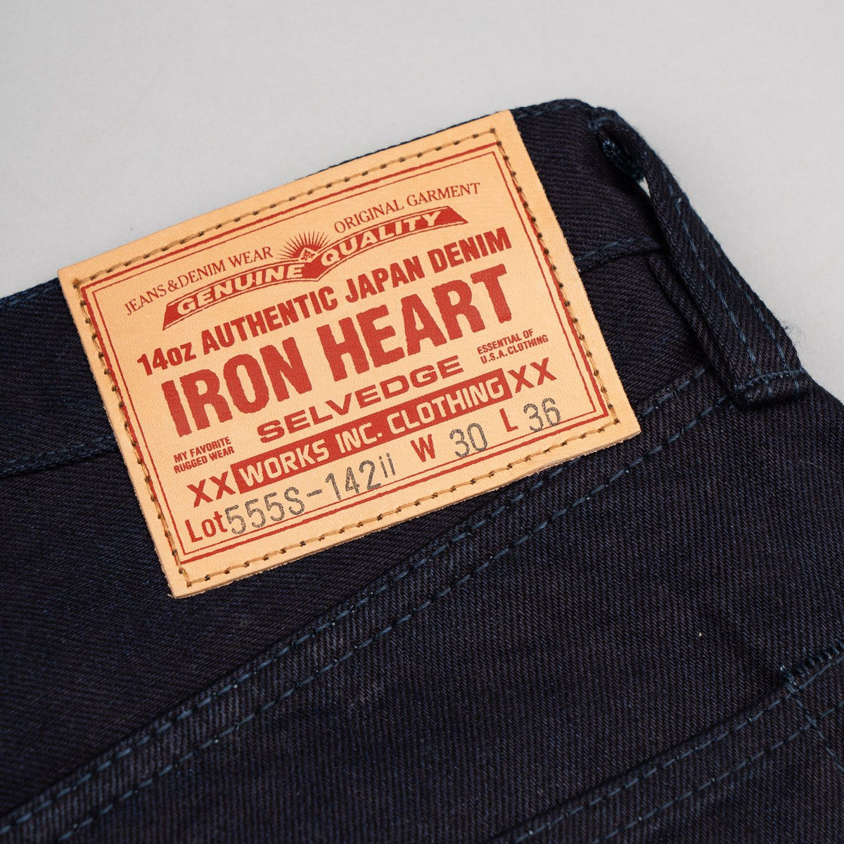 Iron Heart IH-555S-142ii 14oz Selvedge Denim Super Slim Cut Jeans - Indigo/Indigo