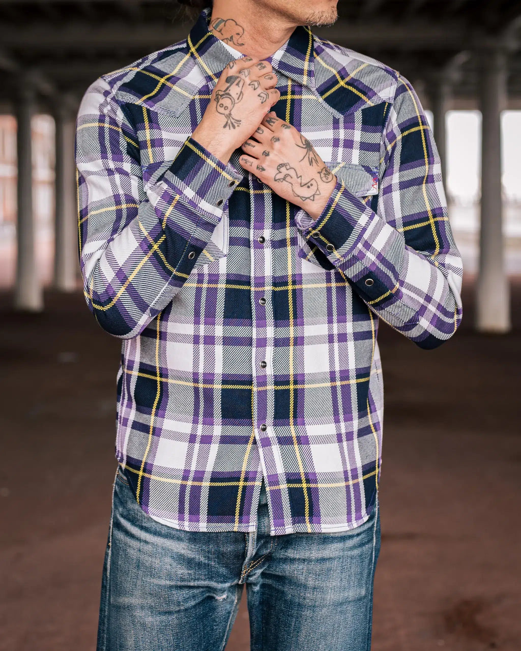 Iron Heart IHSH-390 9oz Selvedge American Check Western Shirt