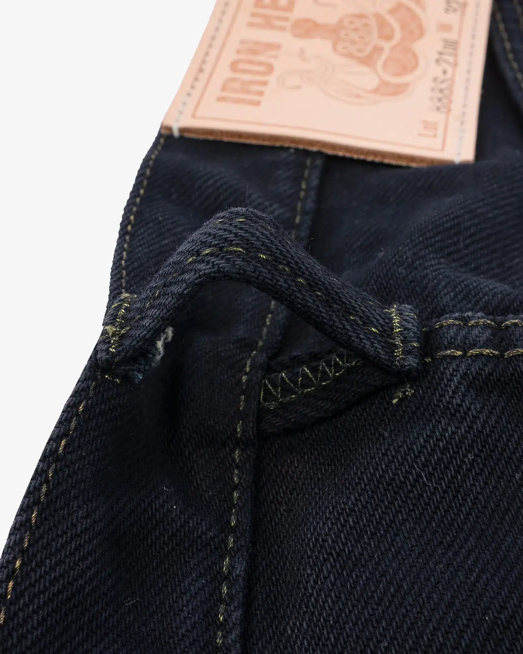 Iron Heart IH-888S-21od 21oz Selvedge Denim Medium/High Rise Tapered Cut Jeans - Indigo Overdyed Black