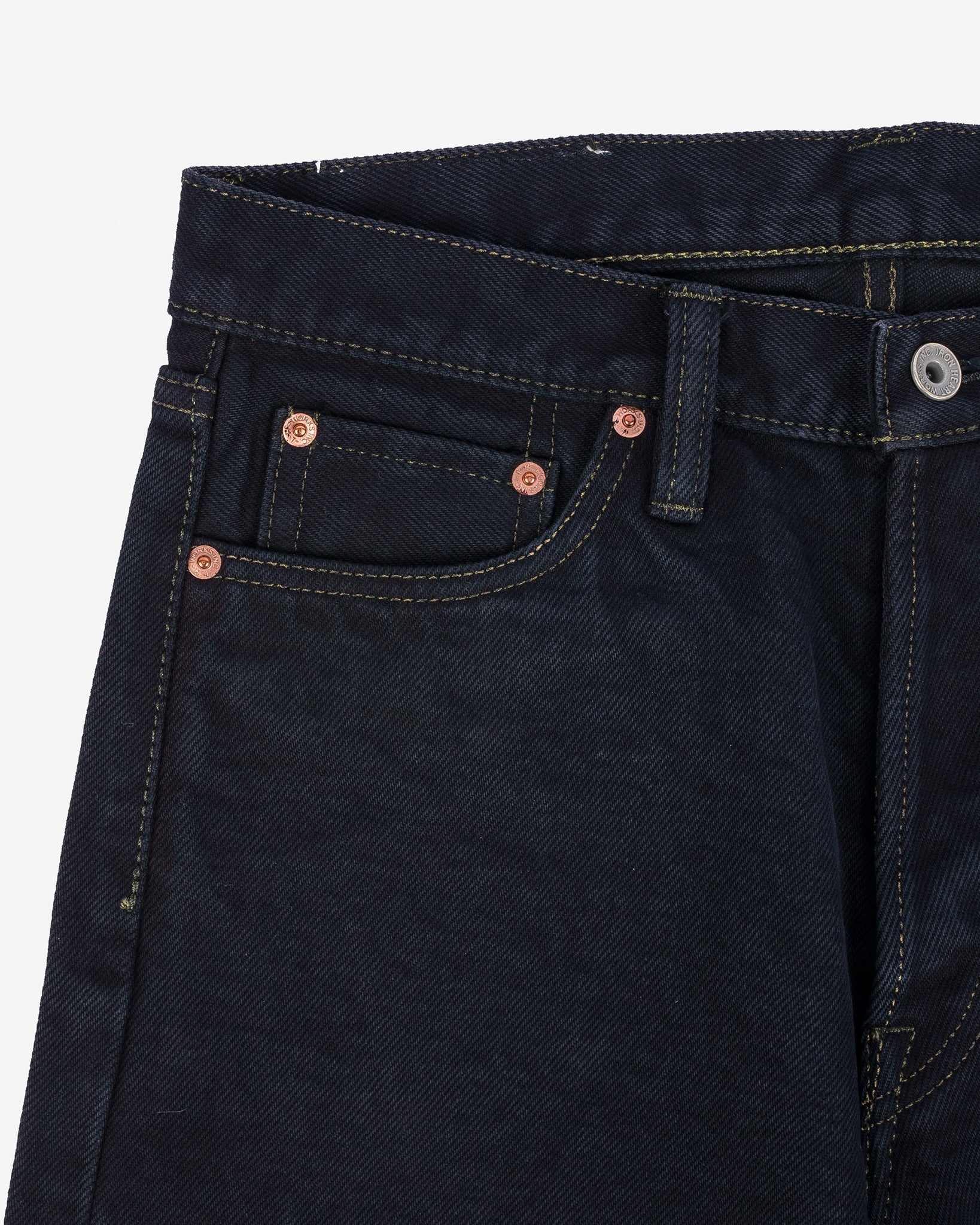 Iron Heart IH-888S-21od 21oz Selvedge Denim Medium/High Rise Tapered Cut Jeans - Indigo Overdyed Black