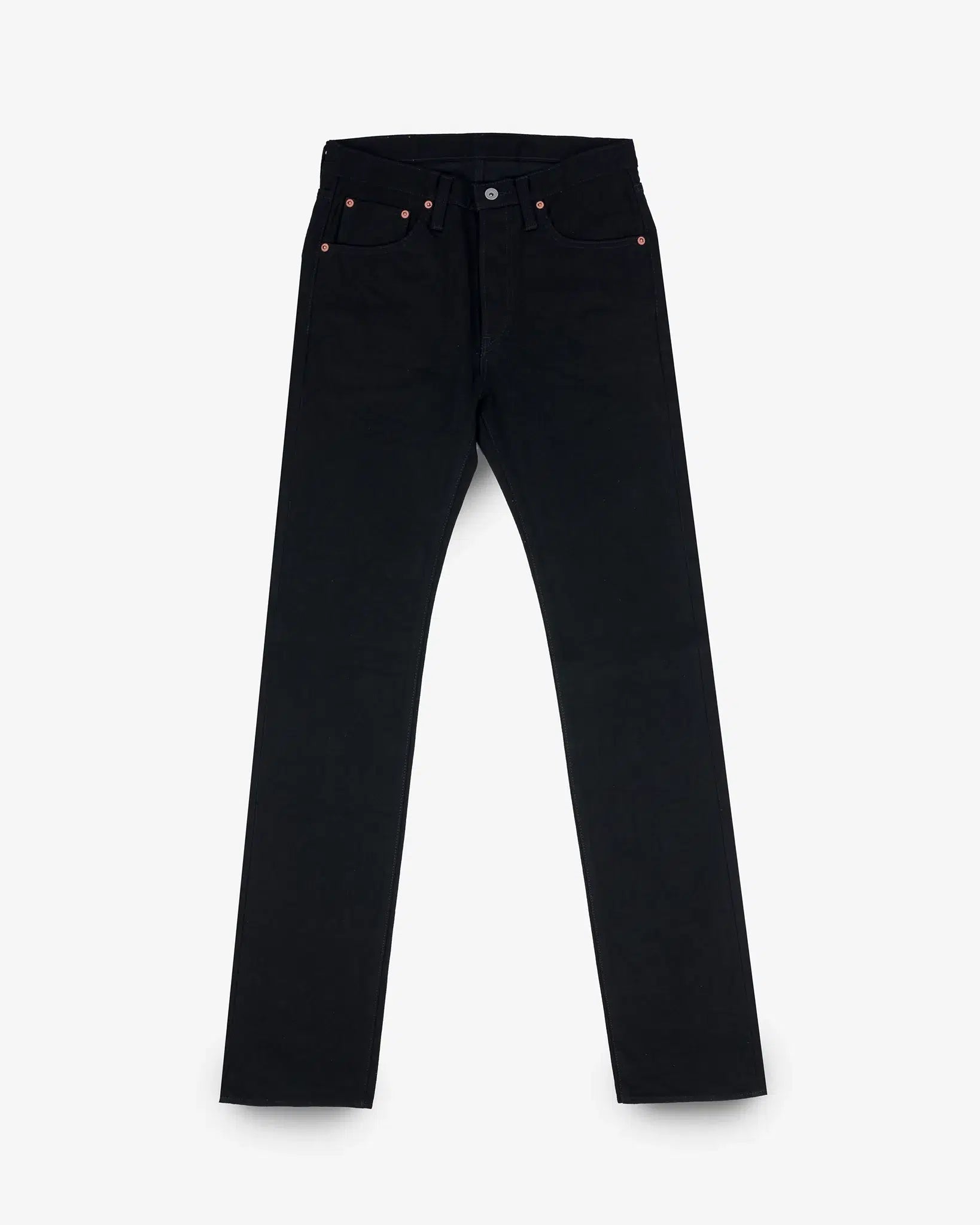 Iron Heart IH-666S-142BB 14oz Selvedge Denim Slim Straight Cut - Black/Black