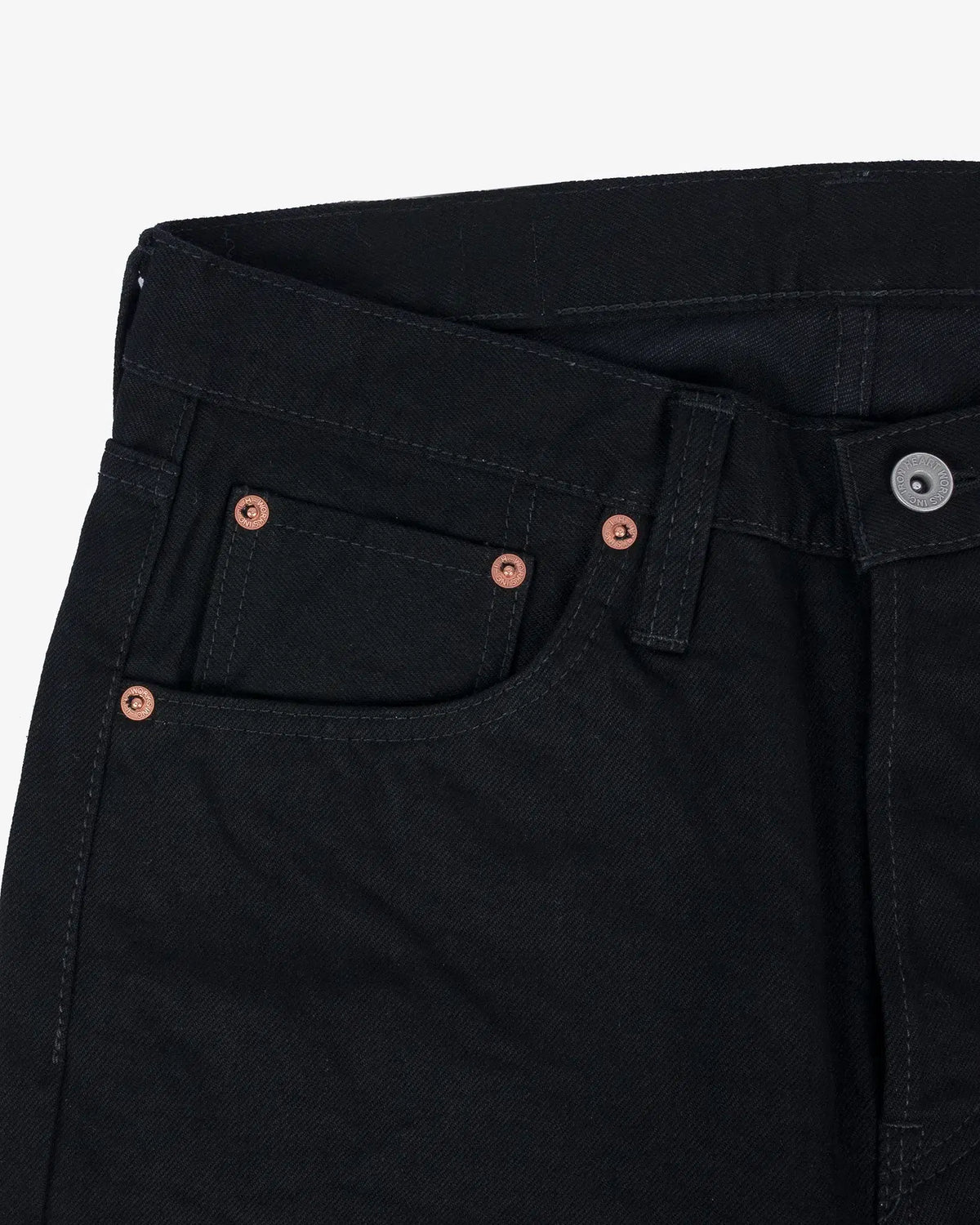 Iron Heart IH-666S-142BB 14oz Selvedge Denim Slim Straight Cut - Black/Black