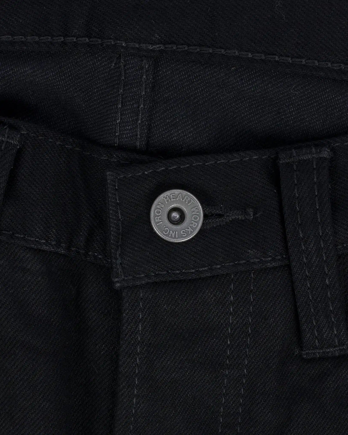 Iron Heart IH-666S-142BB 14oz Selvedge Denim Slim Straight Cut - Black/Black