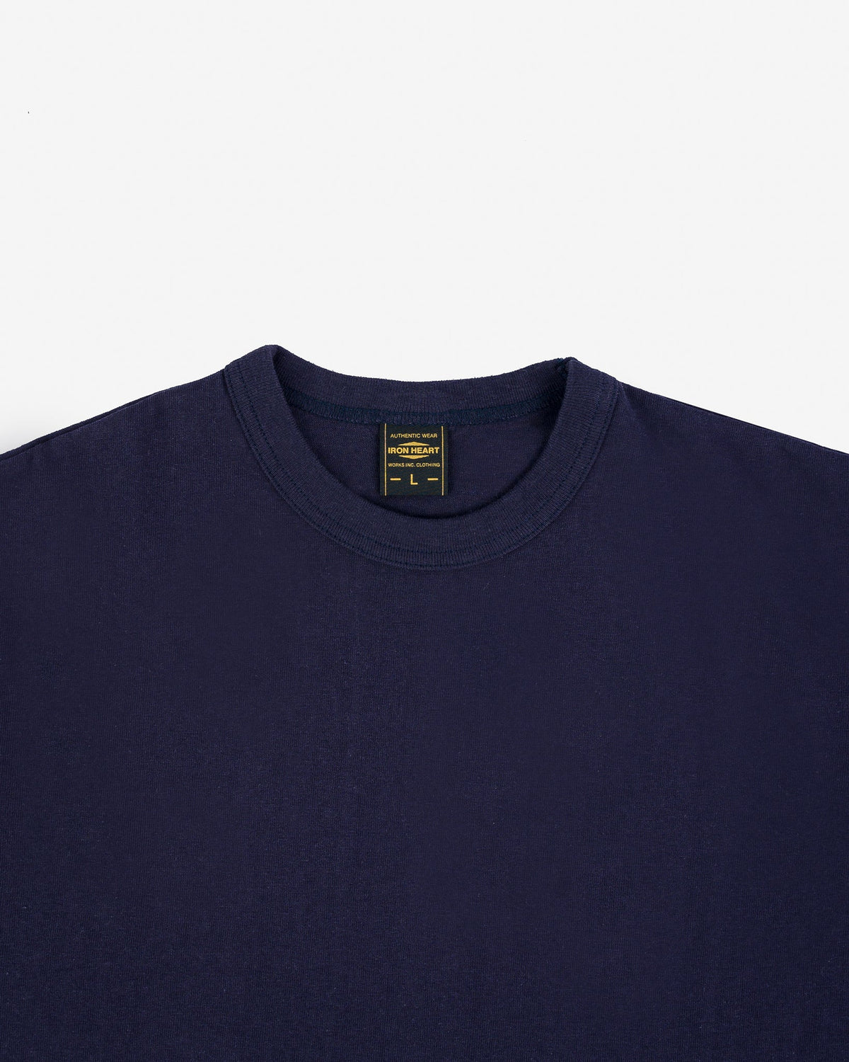 Iron Heart IHT-1610-NAV 6.5oz Loopwheel Crew Neck T-Shirt With Longer Body