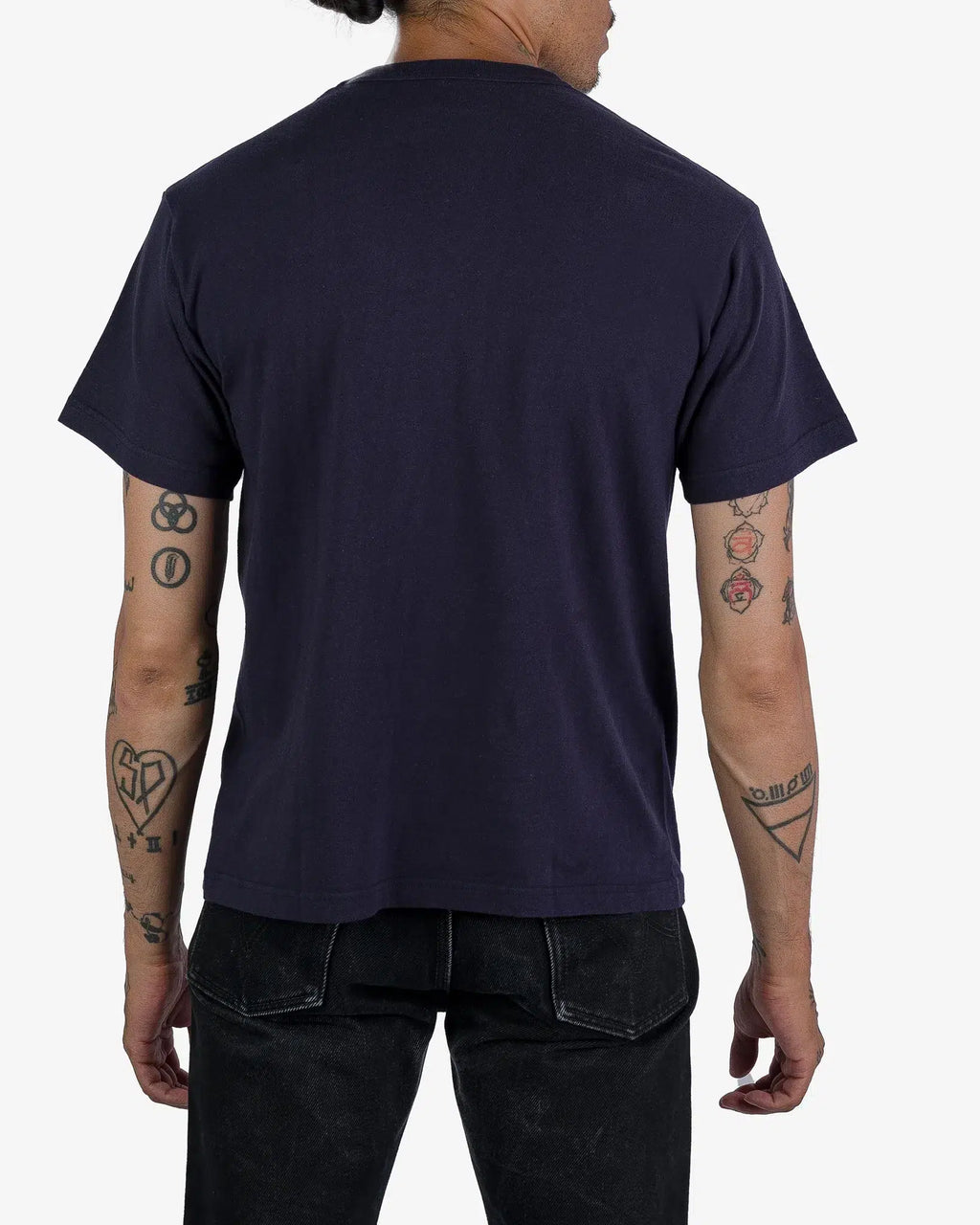 Iron Heart IHT-1610-NAV 6.5oz Loopwheel Crew Neck T-Shirt With Longer Body