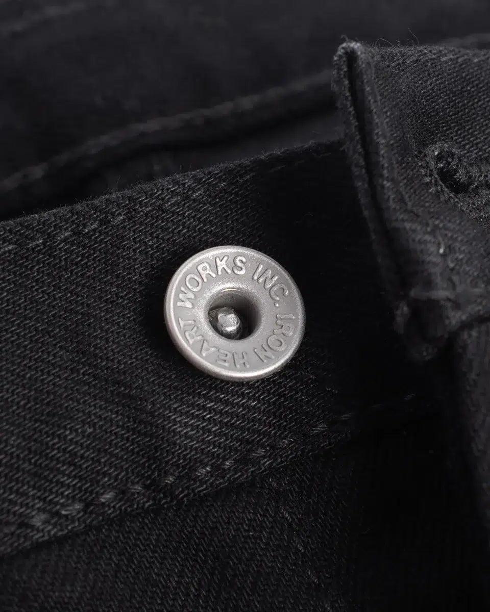 Iron Heart IH-555S-142BB 14oz Selvedge Denim Super Slim Cut - Black/Black