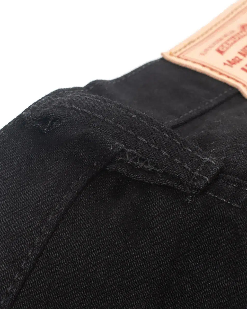 Iron Heart IH-555S-142BB 14oz Selvedge Denim Super Slim Cut - Black/Black
