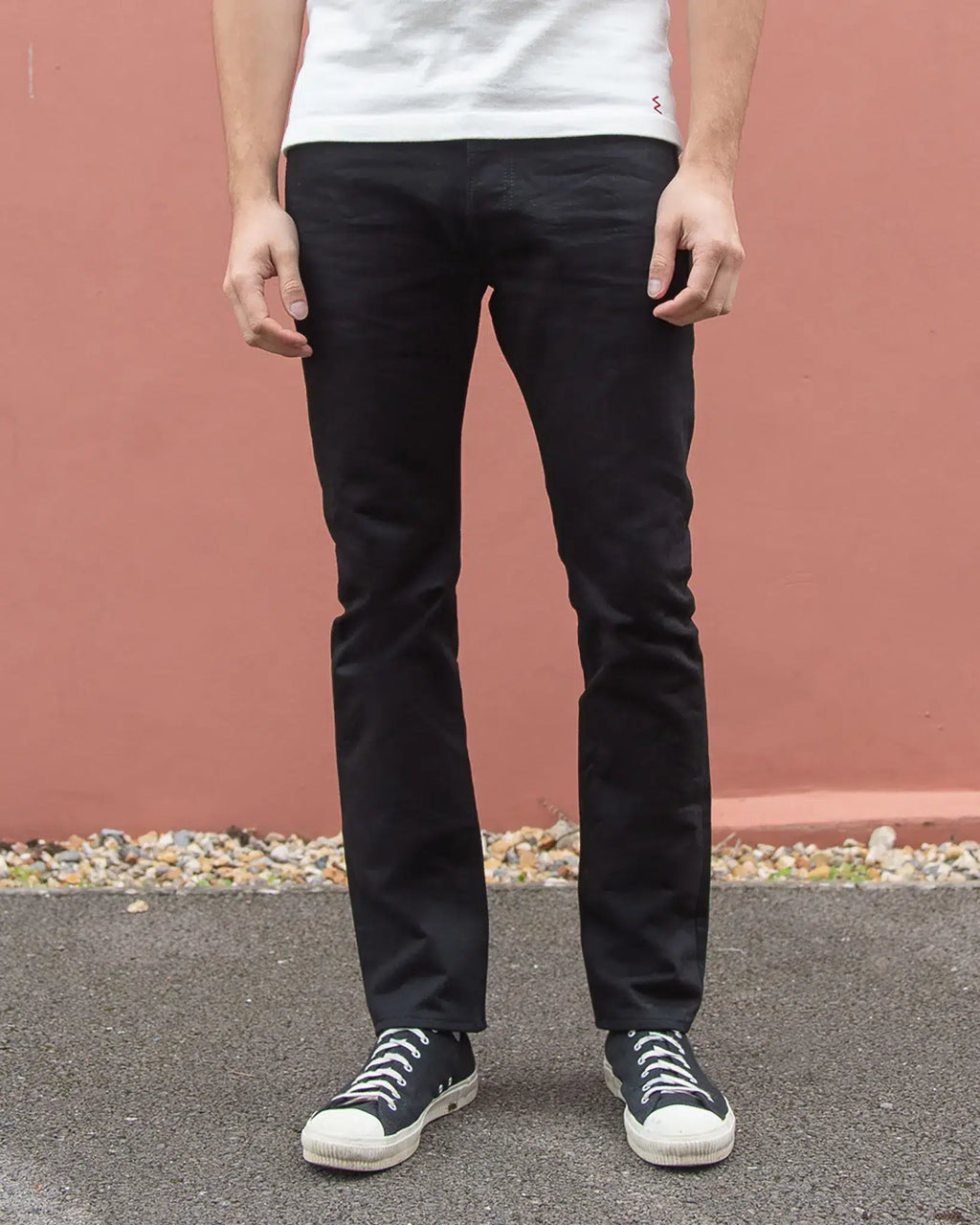 Iron Heart IH-555S-142BB 14oz Selvedge Denim Super Slim Cut - Black/Black
