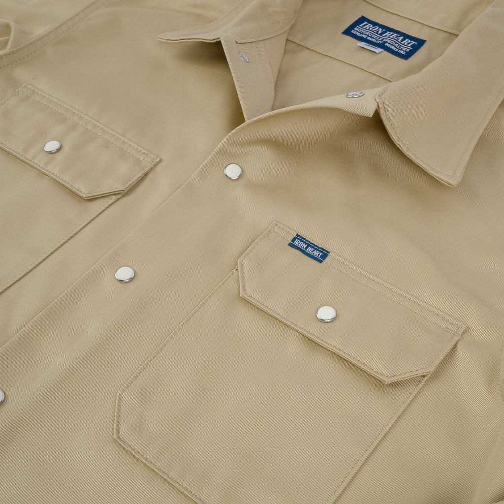 Iron Heart IHSH-383-BEI-NP 9oz T/C Mechanic Shirt (No Print)