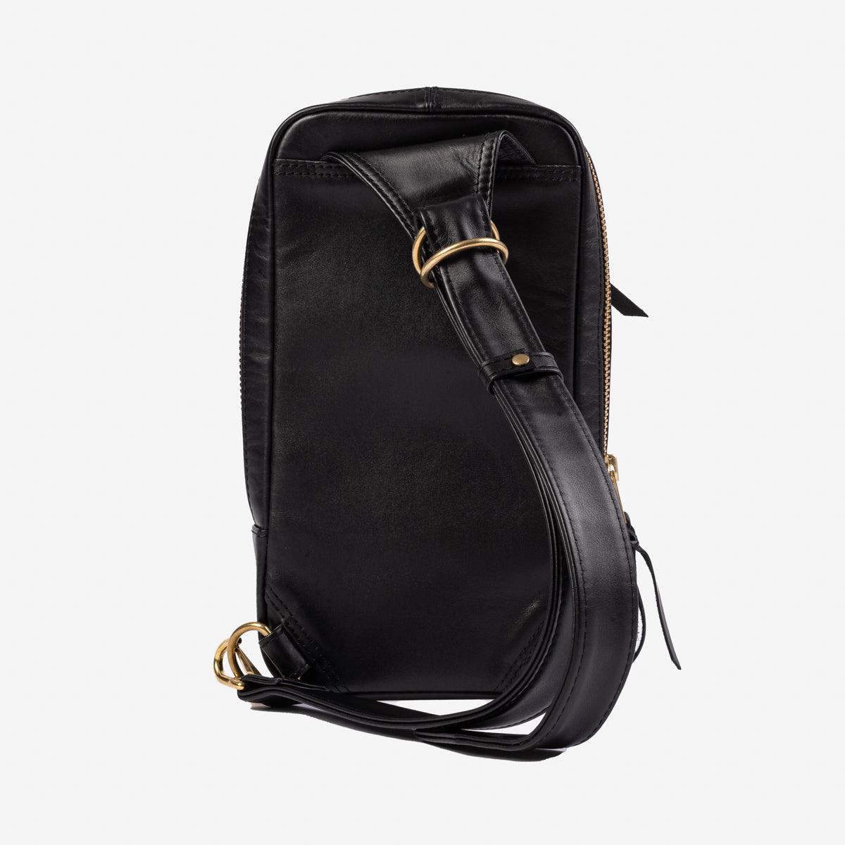 Iron Heart IHE-40 Rectangular Leather Diamond Stitched Shoulder Bag - Black