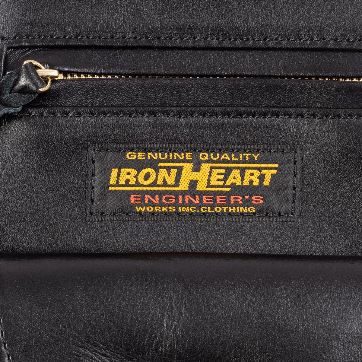 Iron Heart IHE-40 Rectangular Leather Diamond Stitched Shoulder Bag - Black