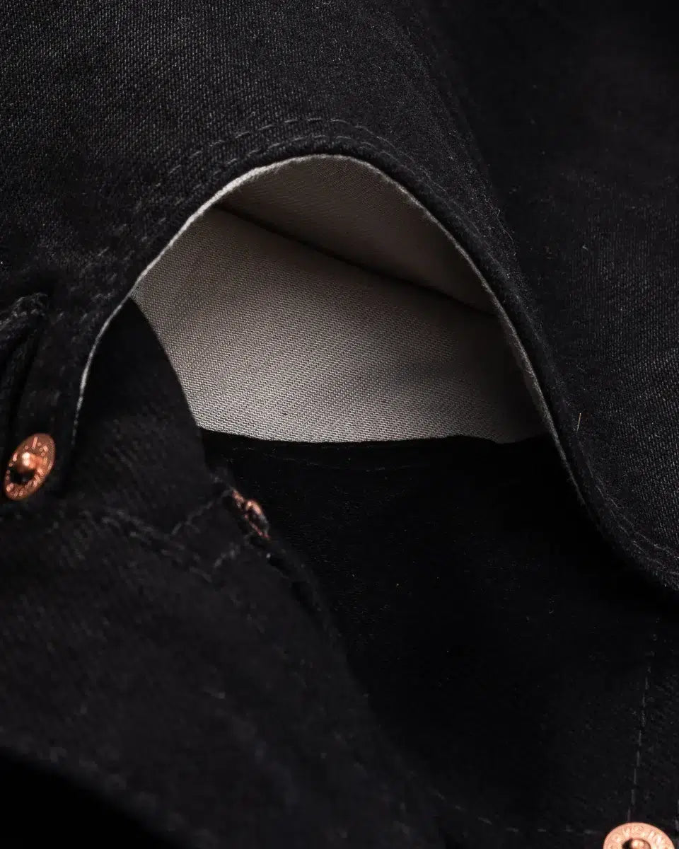 Iron Heart IH-555S-142BB 14oz Selvedge Denim Super Slim Cut - Black/Black