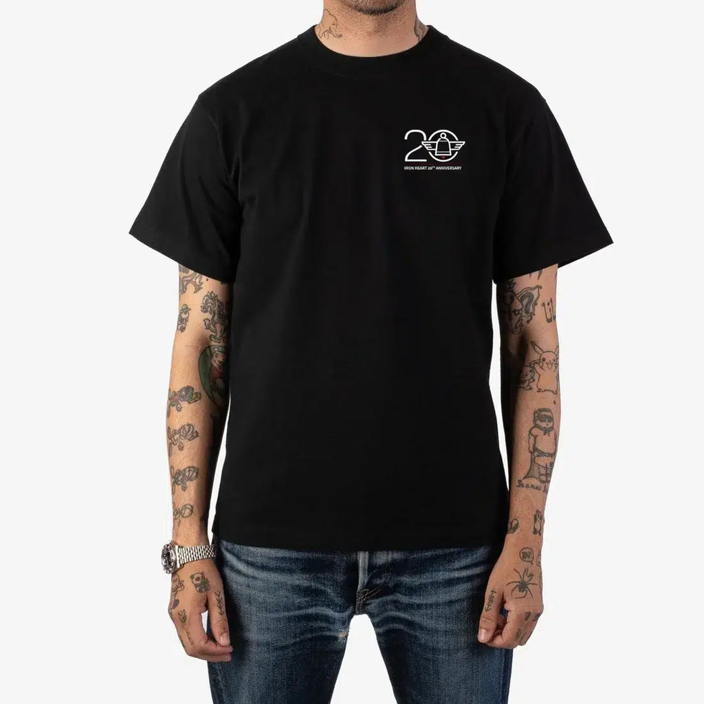 Iron Heart IHPT-ANNY20 7.5oz Printed "20th Anniversary" Loopwheel Crew Neck T-Shirt