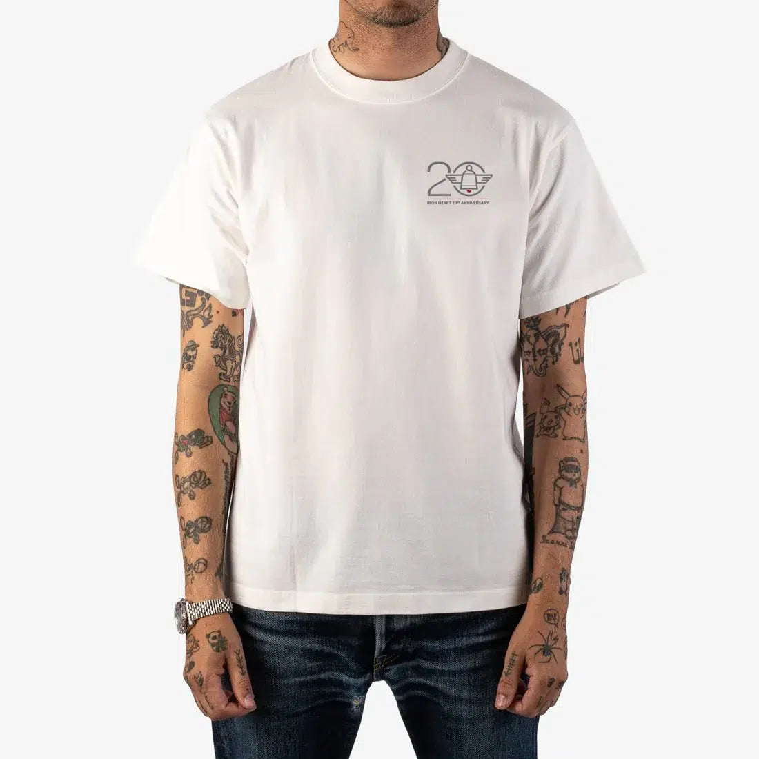 Iron Heart IHPT-ANNY20 7.5oz Printed "20th Anniversary" Loopwheel Crew Neck T-Shirt