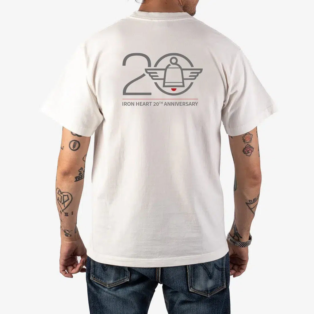 Iron Heart IHPT-ANNY20 7.5oz Printed "20th Anniversary" Loopwheel Crew Neck T-Shirt