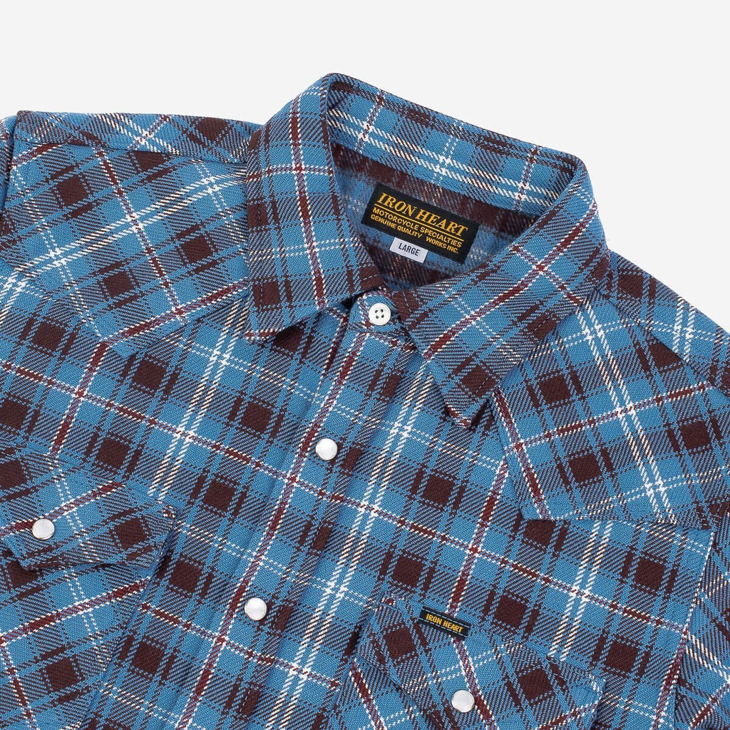 Iron Heart IHSH-333-WESTERN (FW22) Ultra Heavy Flannel Blanket Check Western Shirt