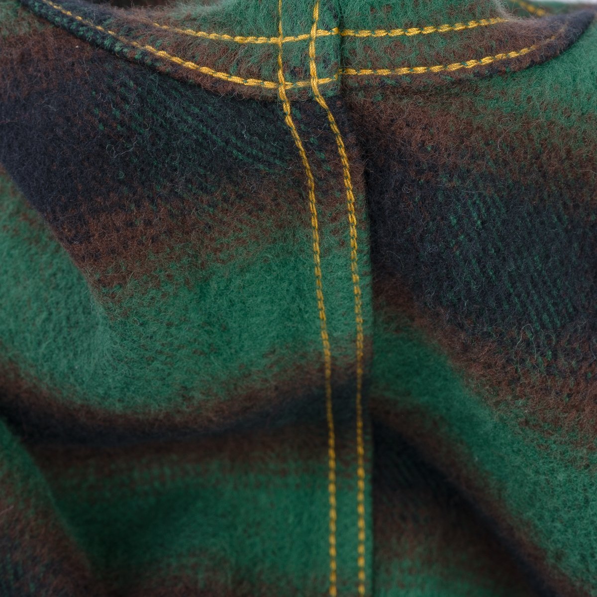 Iron Heart IHSH-373-GRN (FW23) Ultra Heavy Flannel Ombré Check Western Shirt - Green