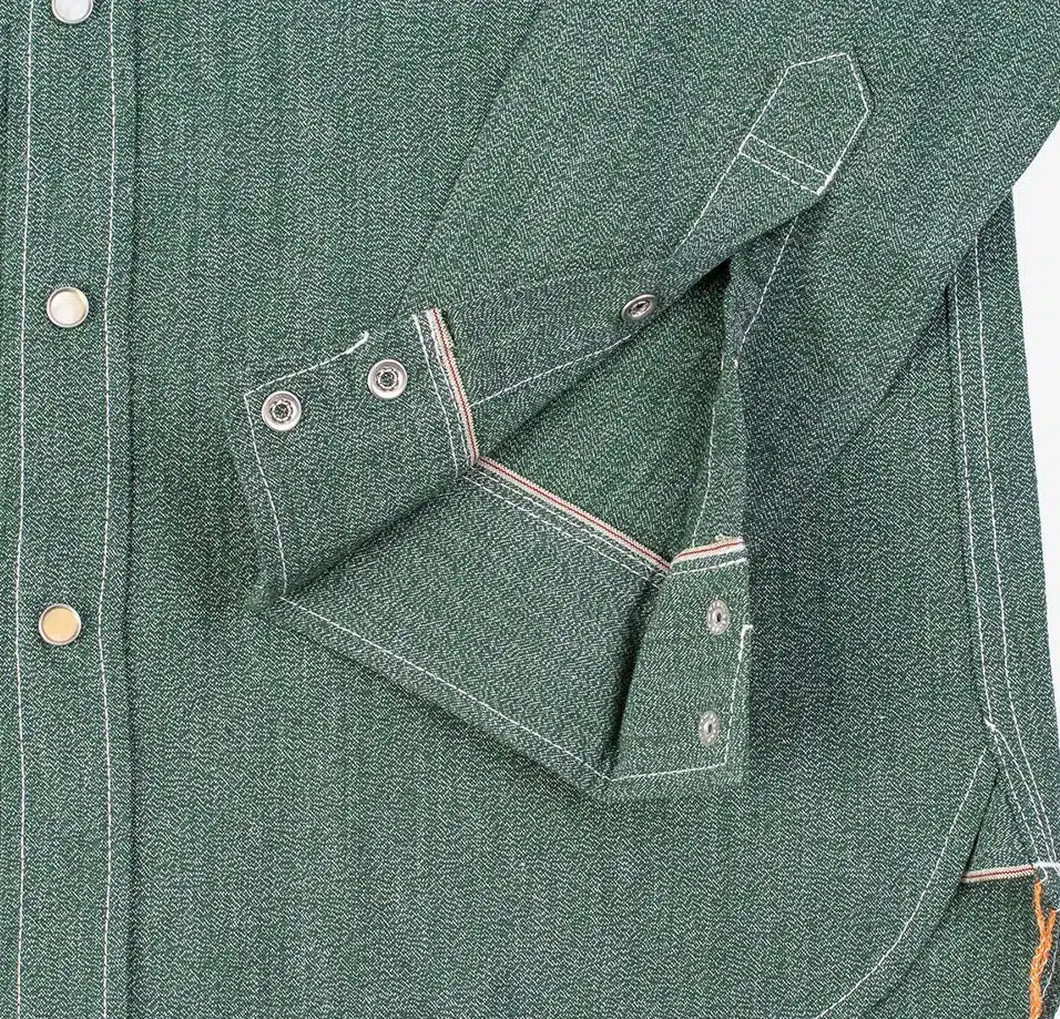 Iron Heart IHSH-289 Mock Twist Selvedge Chambray Western Shirt