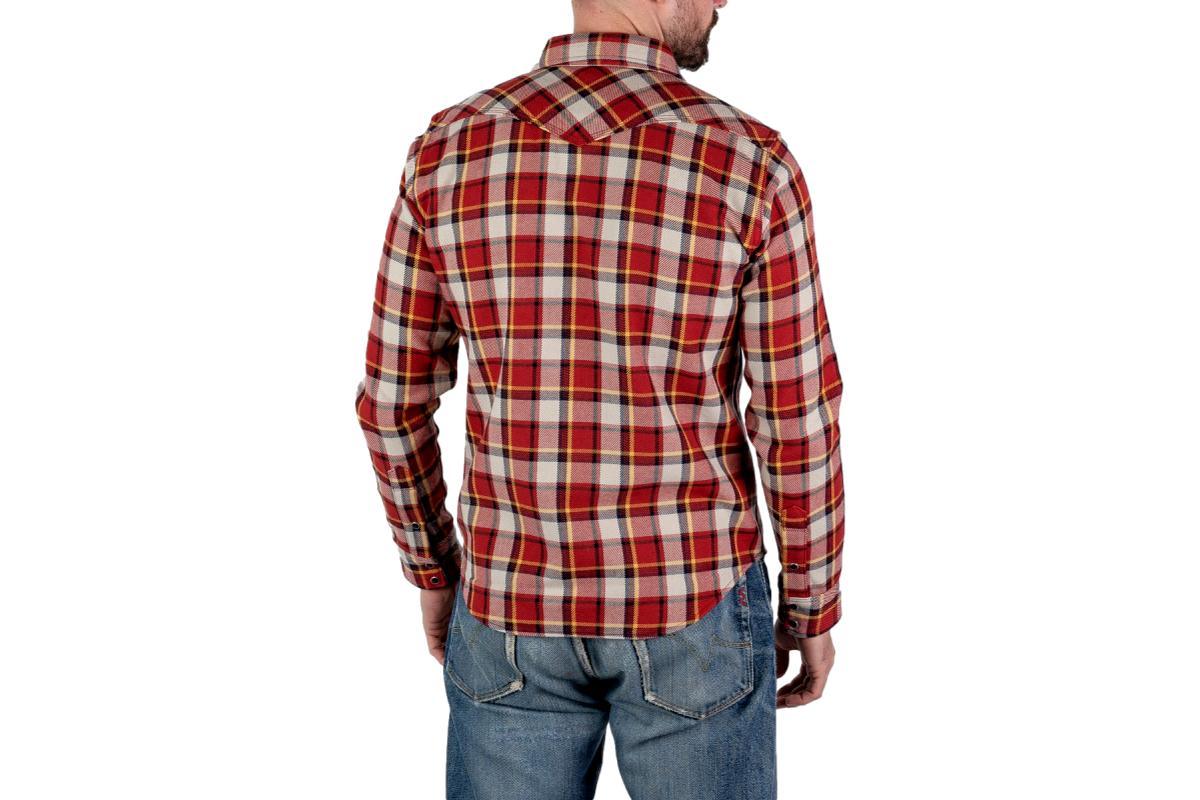 Iron Heart IHSH-340-RED Ultra Heavy Flannel Classic Check Western Shirt
