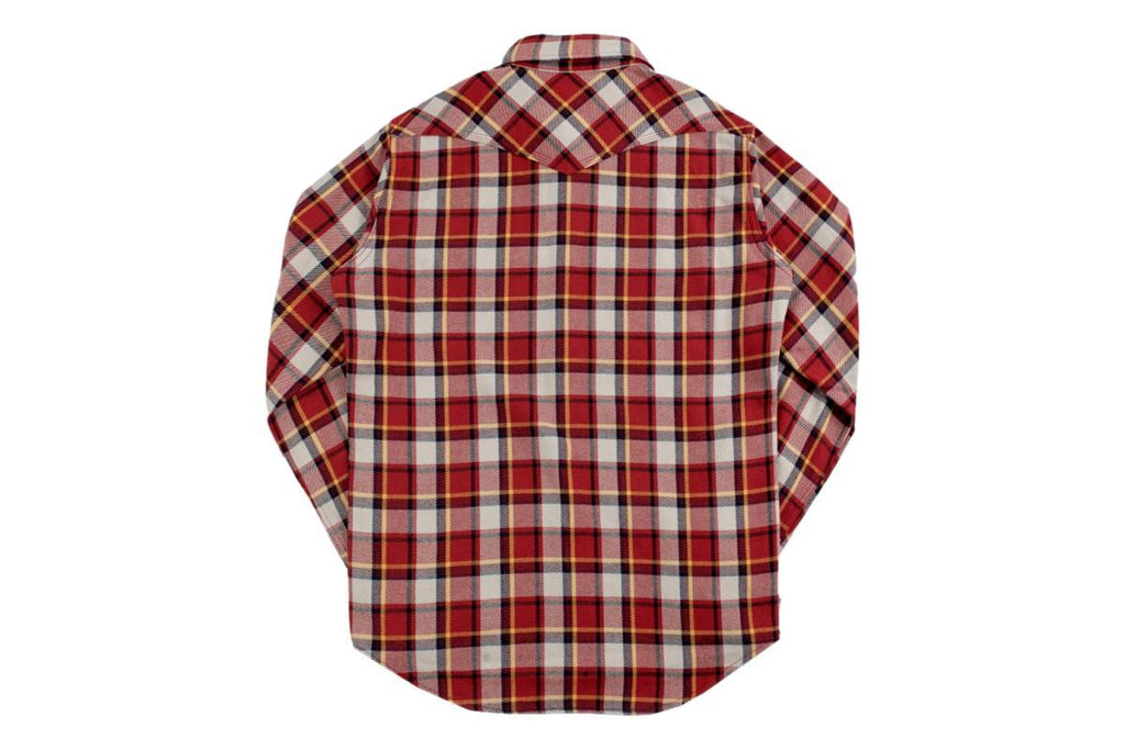 Iron Heart IHSH-340-RED Ultra Heavy Flannel Classic Check Western Shirt