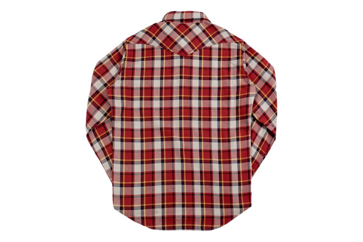 Iron Heart IHSH-340-RED Ultra Heavy Flannel Classic Check Western Shirt